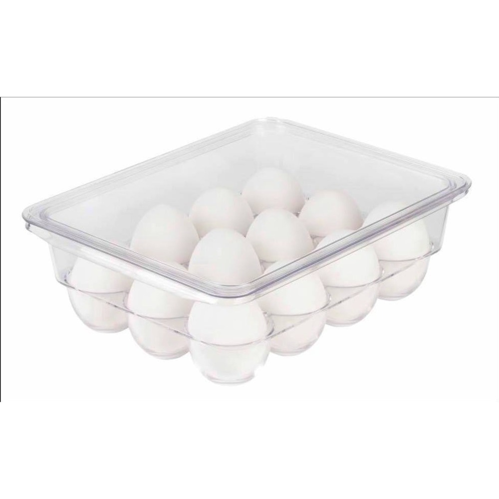 Eggcellent Bin Clear Plastic Refrigerator Organizer Holds‎ 12 Eggs BPA Free